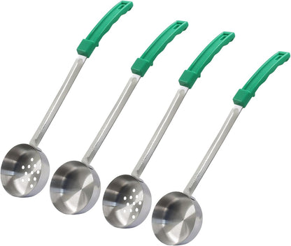 Hordion 4 Pcs Portion Control Serving Spoons Ladle Scoops (Green, 4oz)