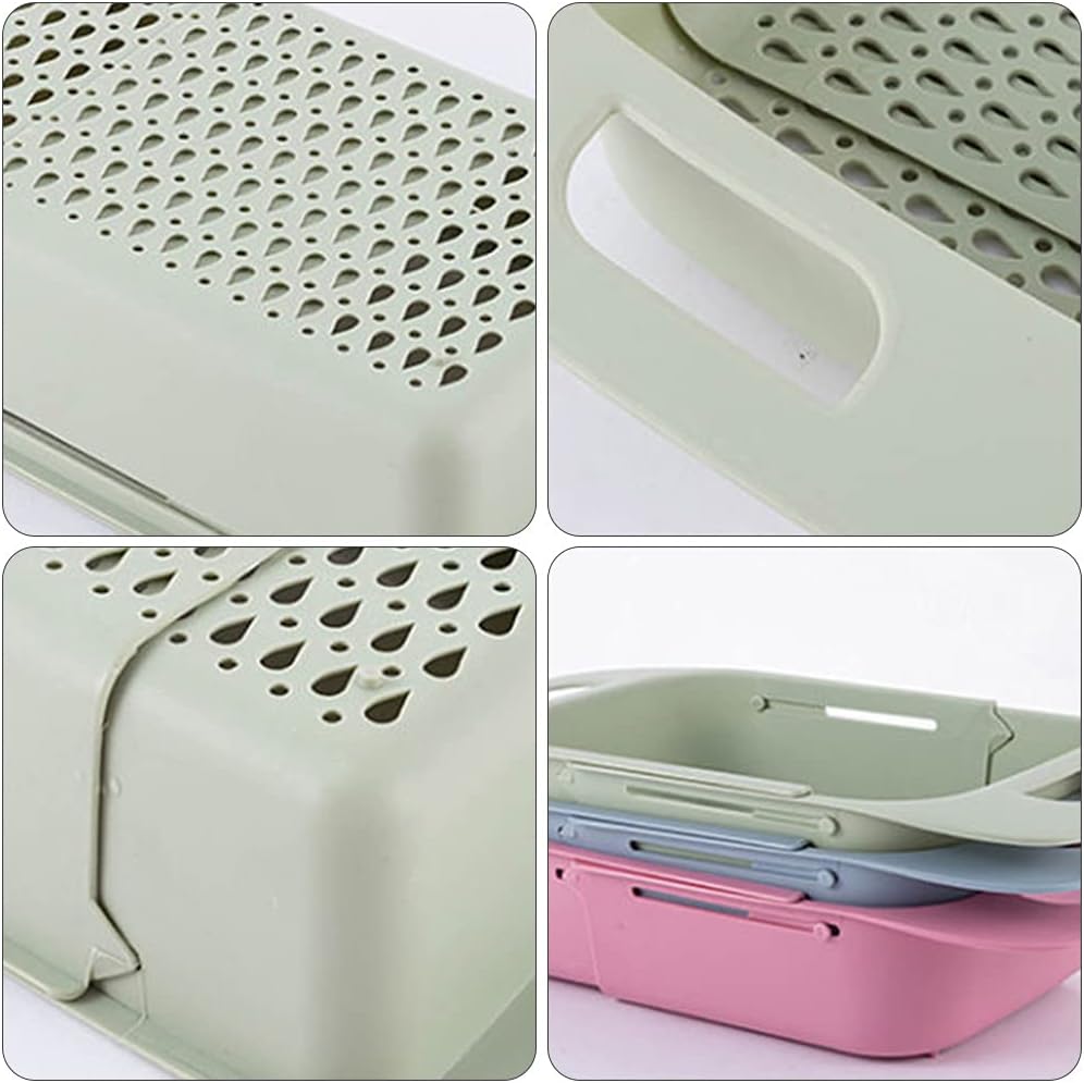 Cabilock Extendable Over The Sink Colander Fruits and Vegetables Drain Basket Expandable Dish Drying Rack Adjustable Trainer Sink Washing Basket for Kitchen