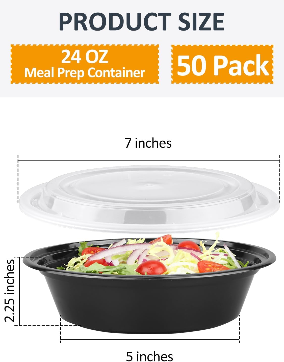 NEEBAKE 60 Sets 32oz Meal Prep Containers 2 Compartment - Plastic Food Storage Containers 2 Compartments with Lids