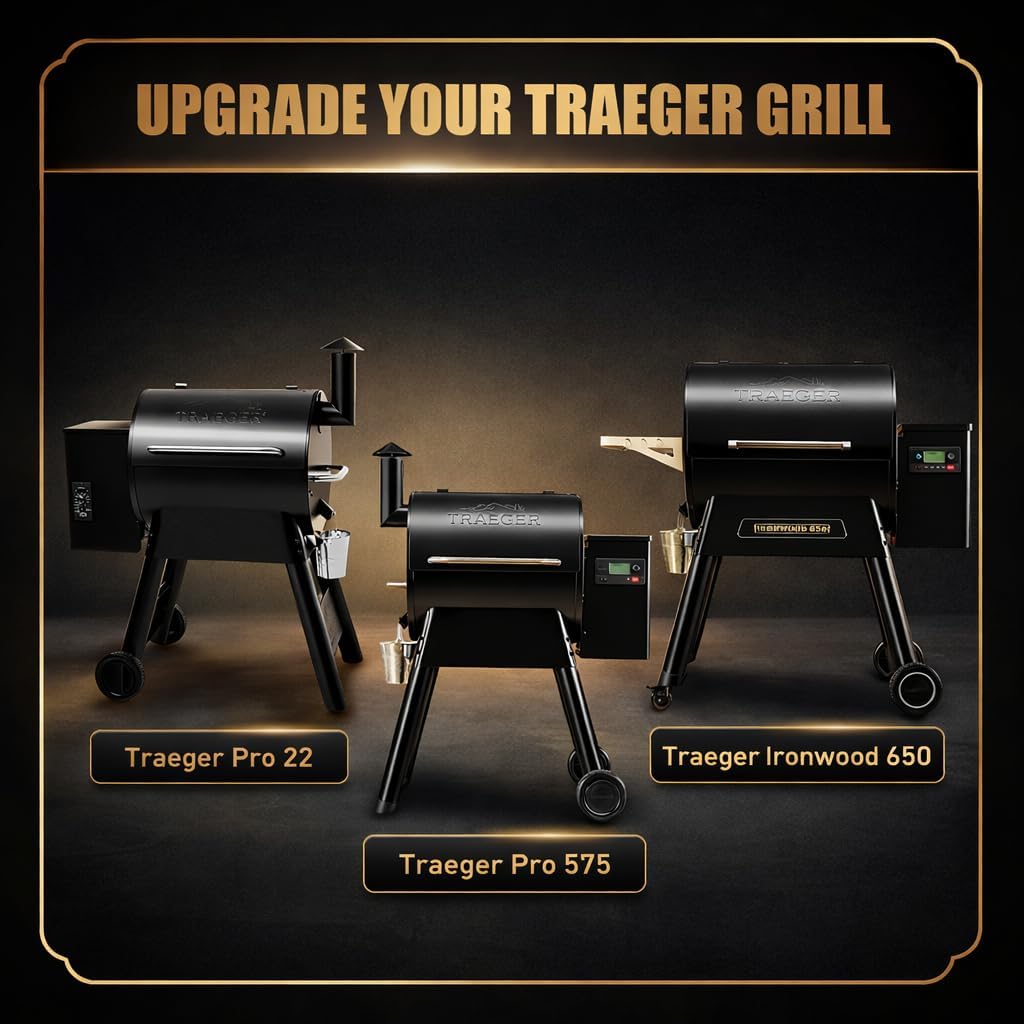 QuliMetal Folding Front Shelf for Traeger Pro 34, Texas Elite 34, Century 885 and Eastwood 34, 37" x 12" Heavy-Duty Grill Prep Table with Cutting Board, Stainless Steel Basin, Lid and 5 Hooks