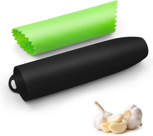 Silicone Garlic Peeler Tube Roller (Black,Green)