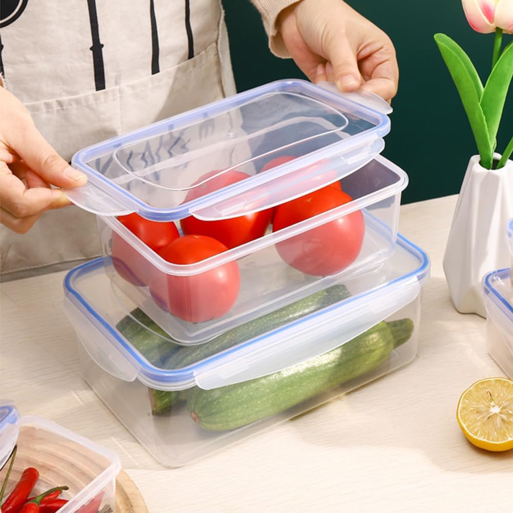 3 Pack Food Storage Containers with Lids, Meal Prep Containers Reusable, BPA-Free, Leak Proof Plastic Food Storage