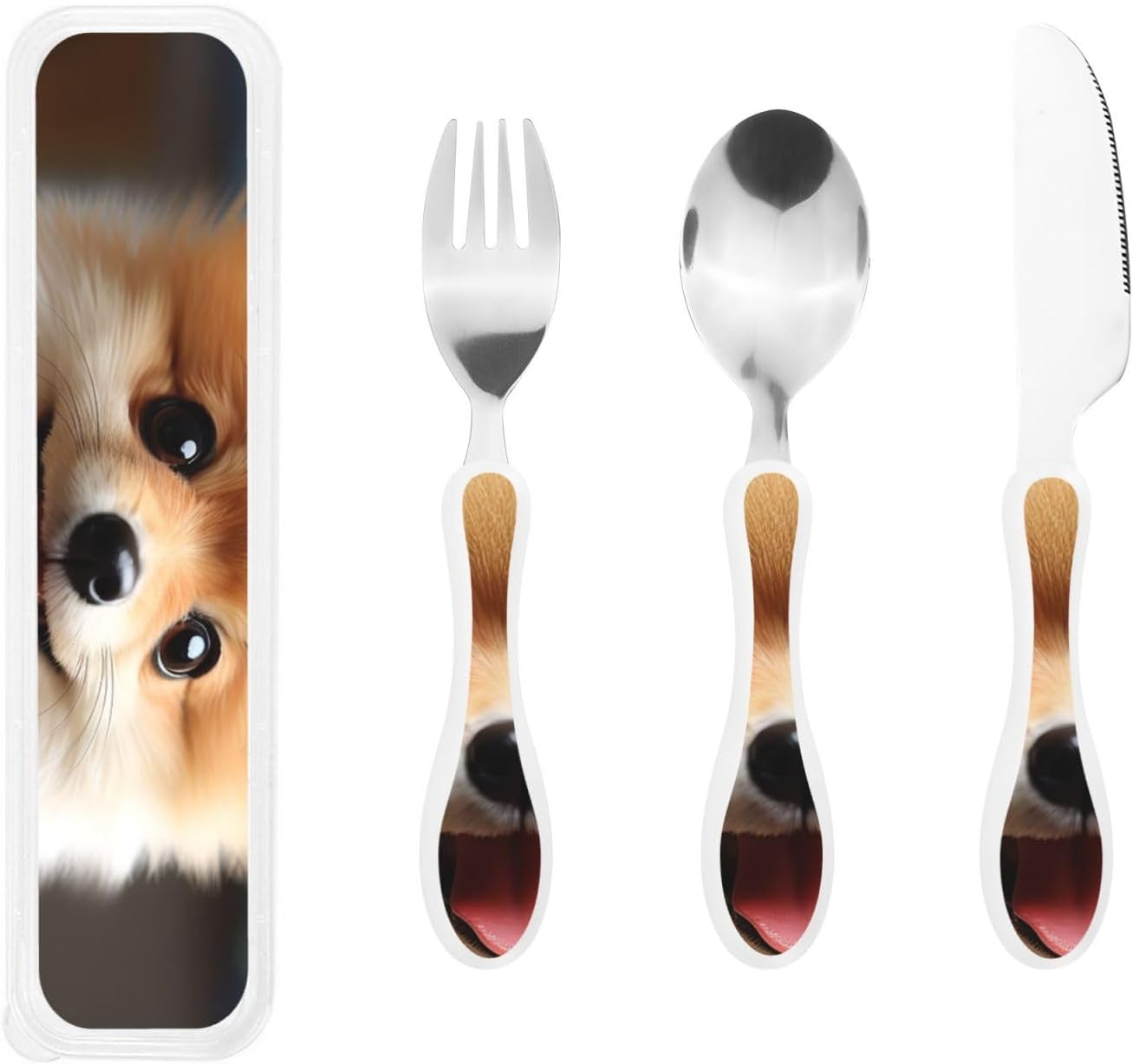 3-Piece Kids Silverware Set With Storage Case, Stainless Steel Reusable Children Safe Knife Spoon Fork Set Colorful Abstract Dragonfly Children Flatware Set For Kids Lunch Box