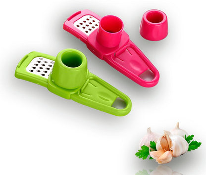 Garlic Grinder - Small Hand Garlic Press - Green