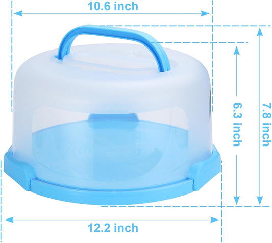 Cake Carrier with Lid and Handle, Fit 10’’ Cake Stand with Lid, Cake Transport Storage Container, Cake Containers Cover Stand with Lids, 3 Secure Side Closures (White)