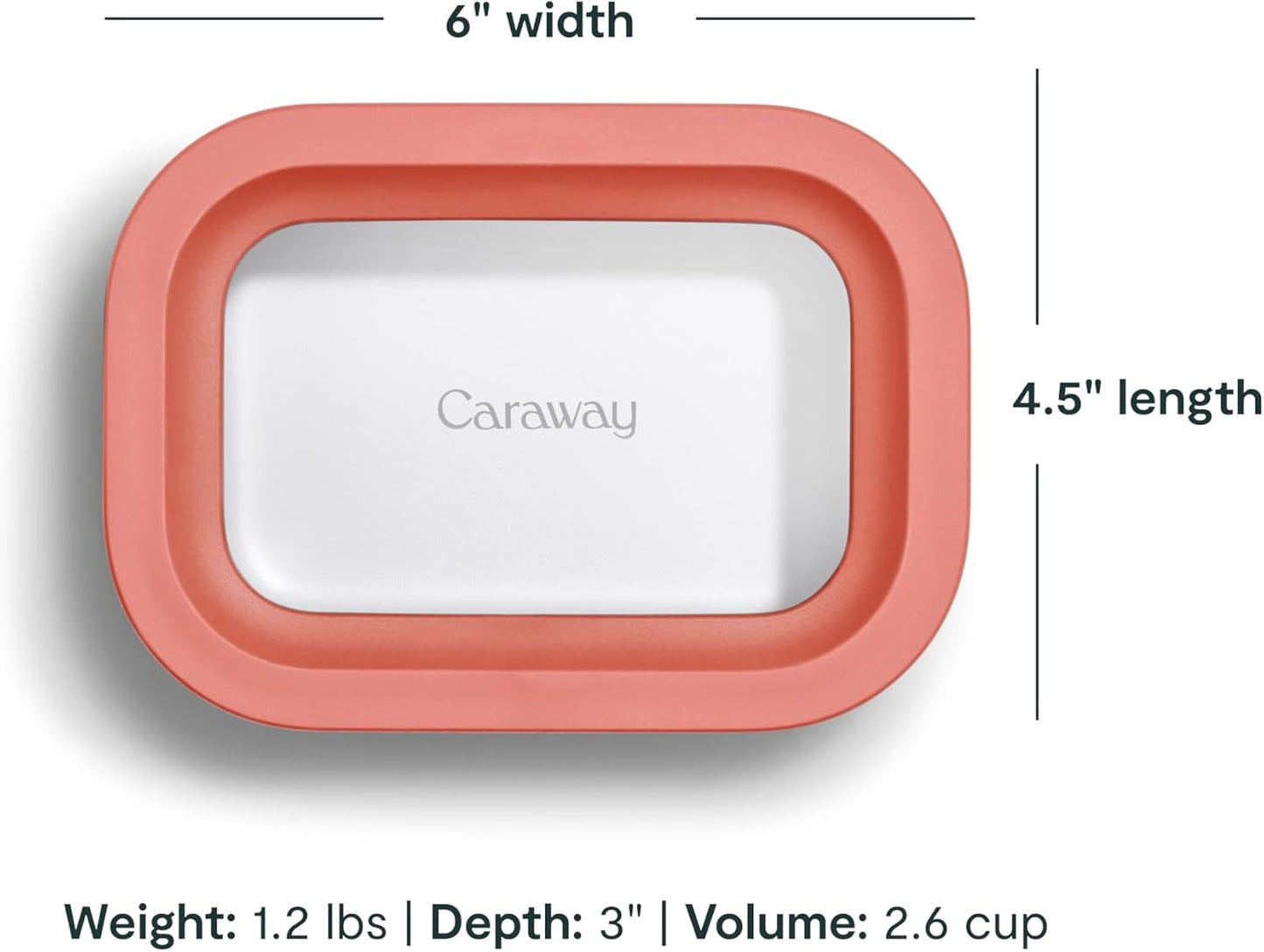 Caraway Glass Food Storage - 4.4 Cup Glass Container - Ceramic Coated - Easy to Store, Non Toxic, Non Stick Lunch Box Container with Lids - Dishwasher, Oven, & Microwave Safe - Mist
