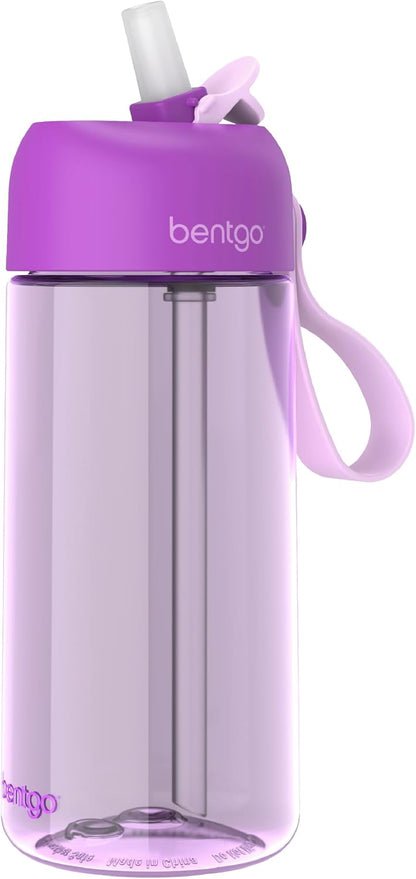 Bentgo Kids Water Bottle - Leak-Proof, Durable Tritan PFAS- & BPA-Free 15 fl oz, Kids/Toddlers Ages 3+ for School & Sports; Bite & Sip Spout, Carrying Handle, Dishwasher Safe (Unicorn)