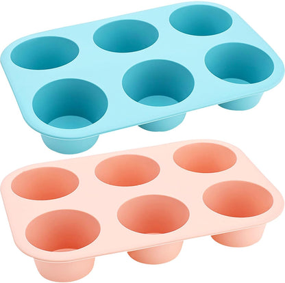 24 Cups Silicone Mini Muffin Pan Set, Nonstick Mini Cupcake Pans, BPA Free Small Muffin Tin for Baking, Set of 2 (Green+Purple)