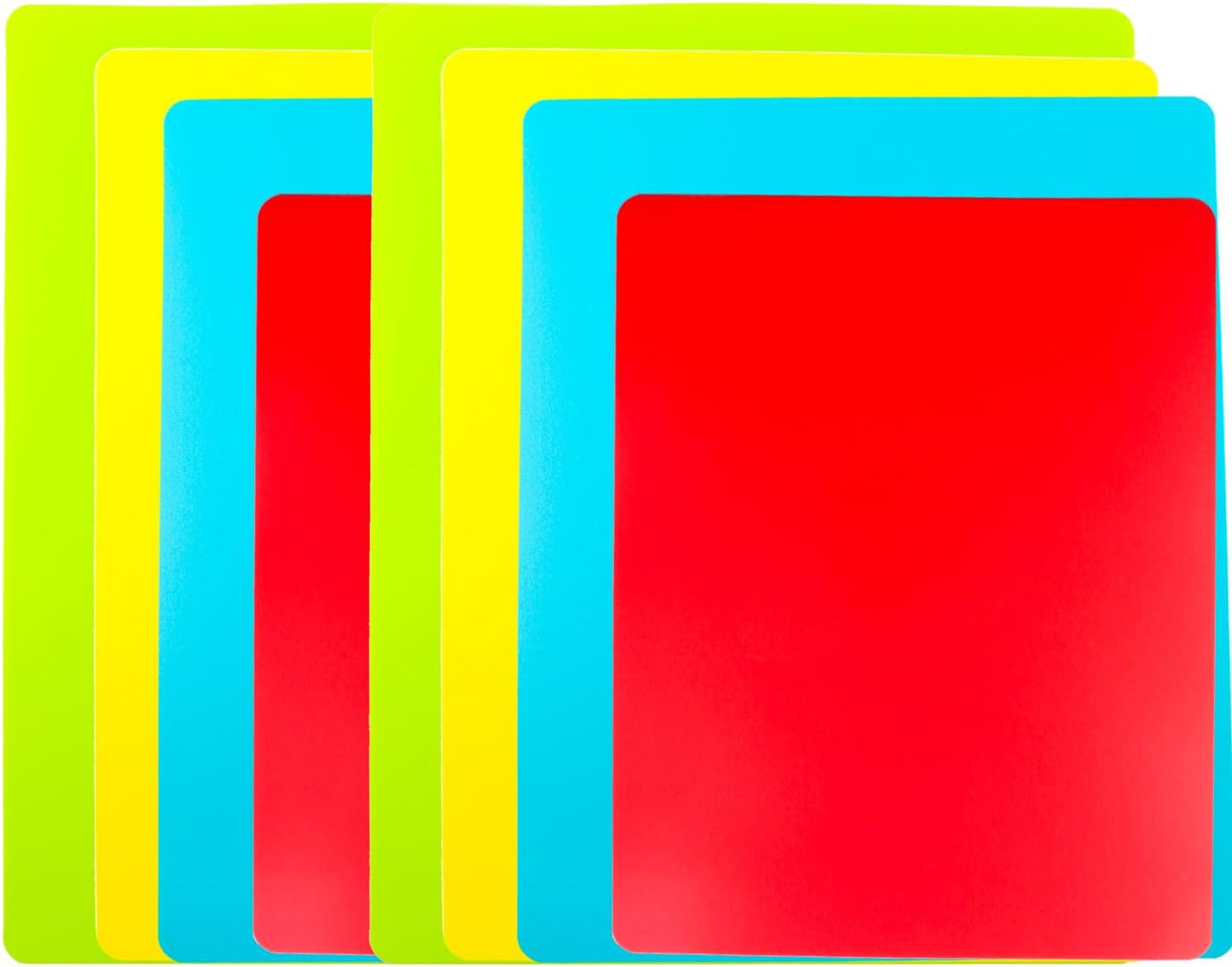 Flexible Cutting Board mats, Plastic Cutting Boards for Kitchen Cooking, Cutting board sheets for Meat and Vegetables, Dishwasher Safe Set of 4Pcs