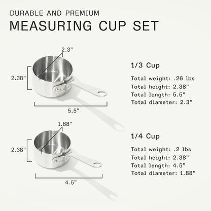 Made In Cookware - Measuring Cup Set - Stainless Steel - Stackable - Dishwasher Safe