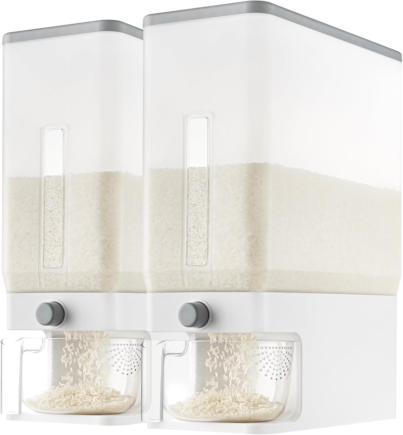 Lifewit Rice Dispenser 25 Lbs(11.3kg), Rice Storage Container Sealed Moisture Proof with Measuring Cup for Kitchen Pantry Household, BPA-Free, 1 Pack Grey