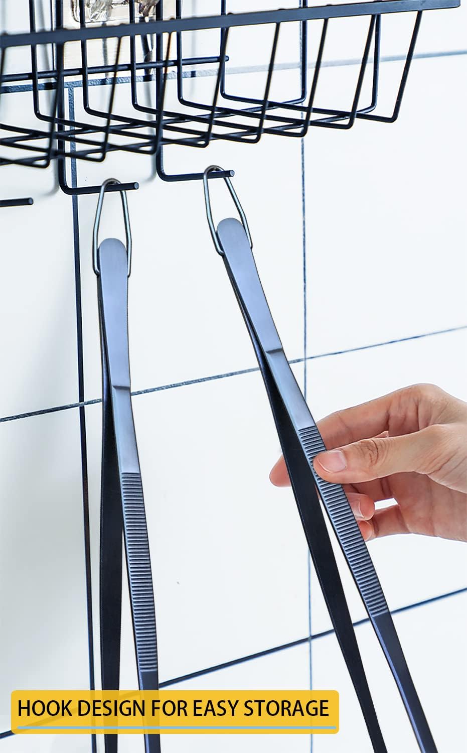 JETKONG 2 Pcs 12-Inch Kitchen Tweezers Fine Tweezer Tongs, Extra-Long Stainless Steel Cooking Tweezers (Silver)