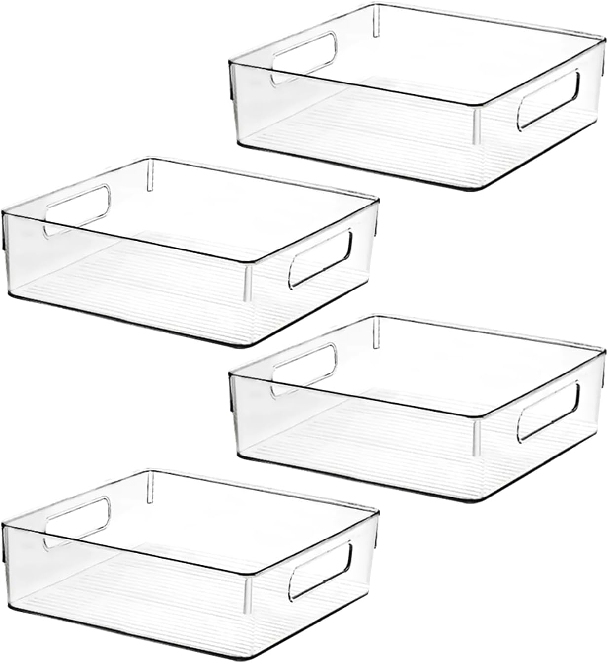 ShelfShaper Large Clear Plastic Storage Bins, Pantry Organizers and Storage Containers Fridge Organizer Bins for Organizing Home Kitchen Under Sink Bathroom Refrigerator Freezer Laundry Room