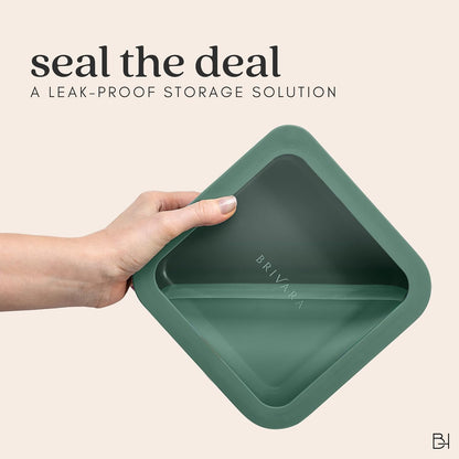 Ceramic Coated Glass Food Storage Container | No PTFE, PFOA, PFAS, and BPA | Reusable Non Toxic Meal Prep Container with Glass Lid | Easy To Store | 3 Cup Rectangle [Onyx]