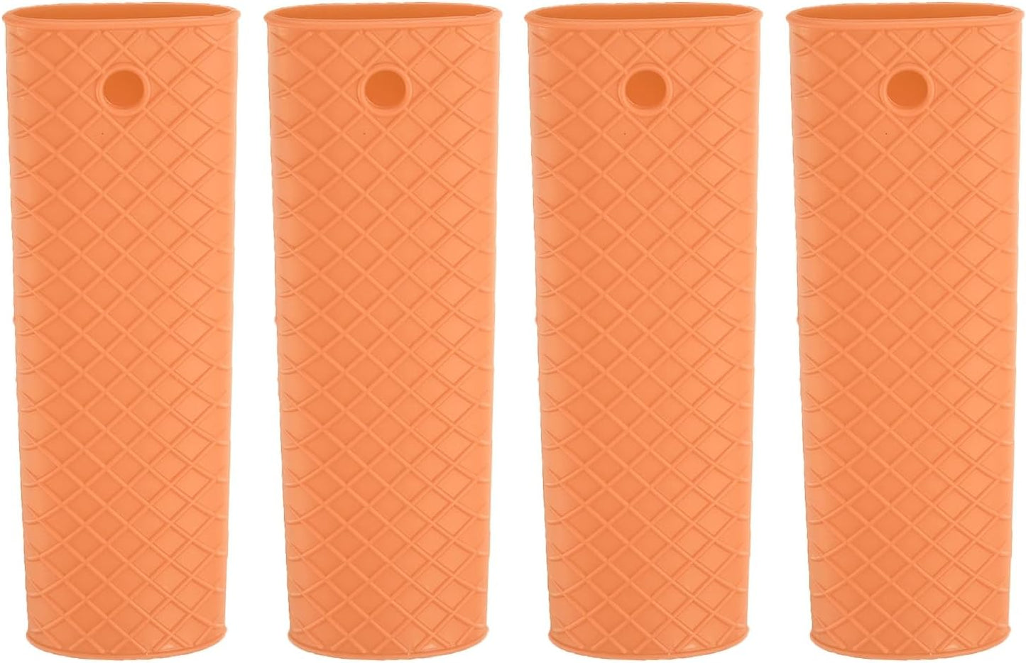 uxcell Silicone Hot Handle Holder, 4Pcs Pot Handle Sleeve Heat Resistant Non-Slip Rubber Pot Handle Sleeve for Frying Pans, Griddles Sleeve Grip Handle Cover, Cookware Handles, Orange
