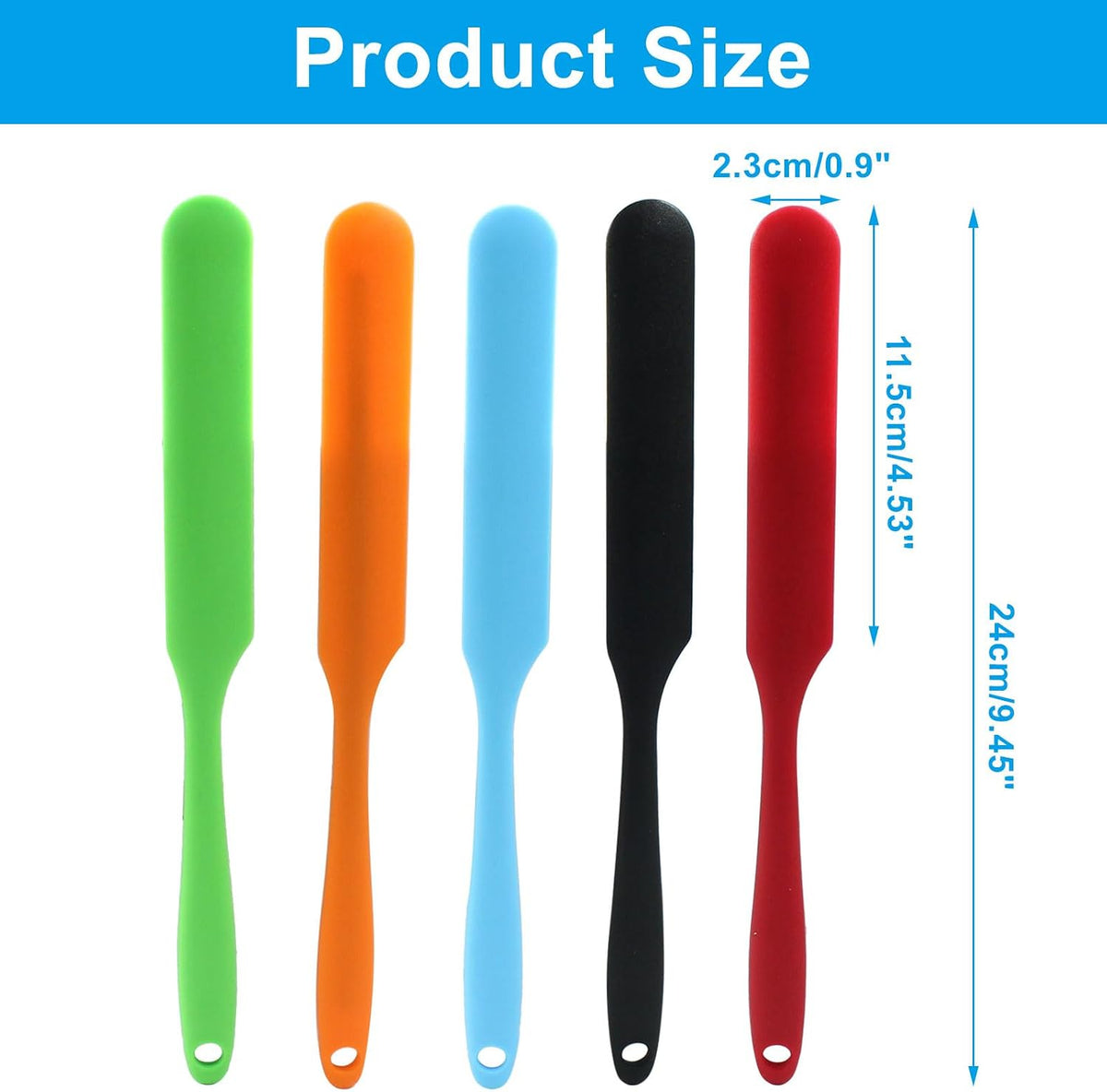 5Pcs Silica Gel Jar Scraper Spatulas, Multi-Color