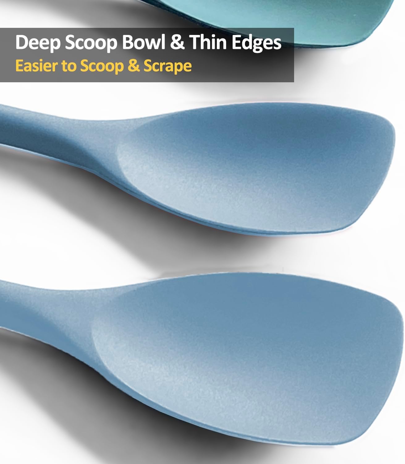 Upgrade Silicone Spatula Spoon Set,VOVOLY Heat Resistant Rubber Spoonula, Seamless Non-Stick Flexible Scrapers for Baking Mixing Tool,3 Pack,
