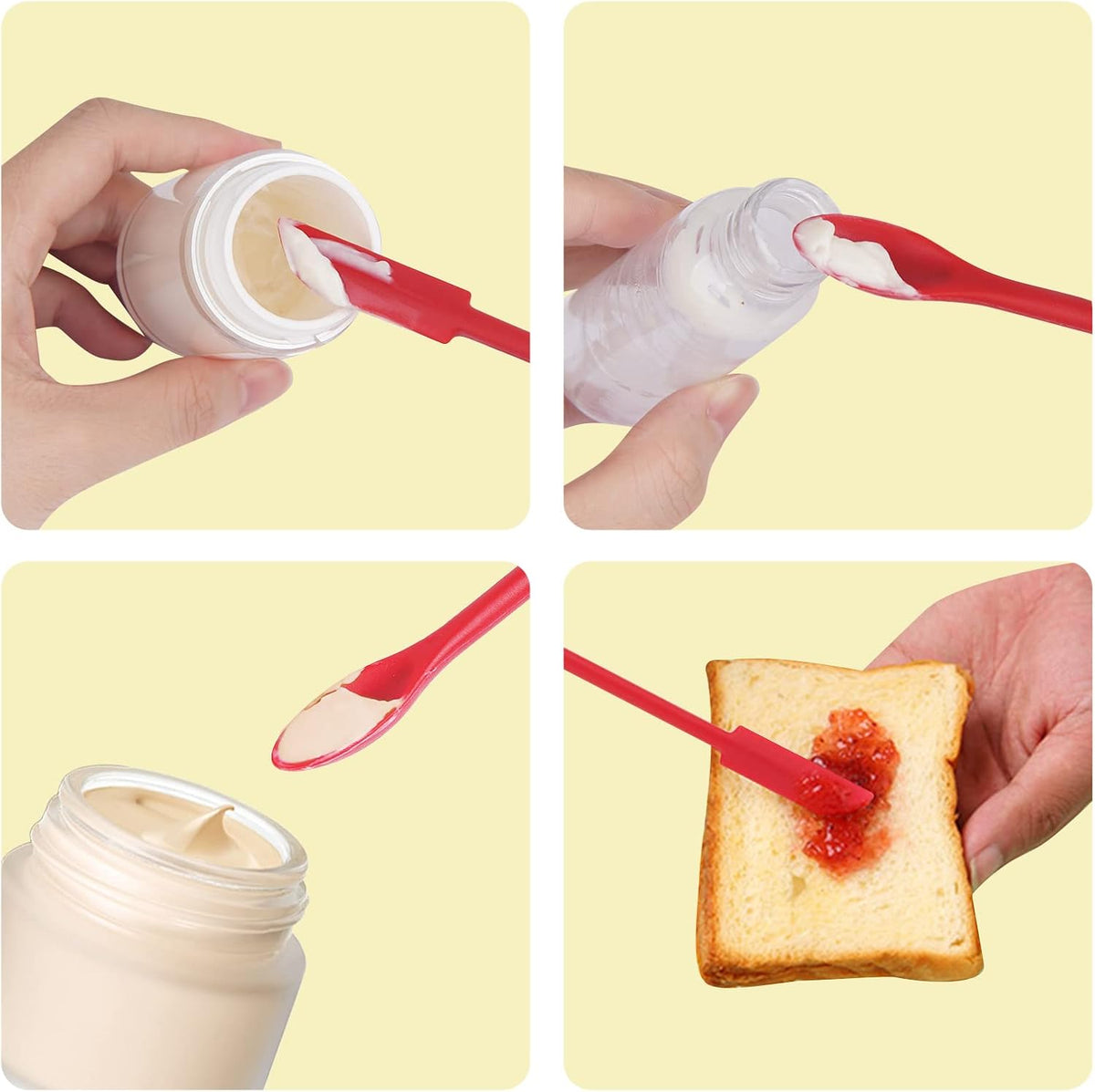 Cuttte 2pcs Mini Makeup Spatula Silicone Skincare Spatula Set for Cosmetic