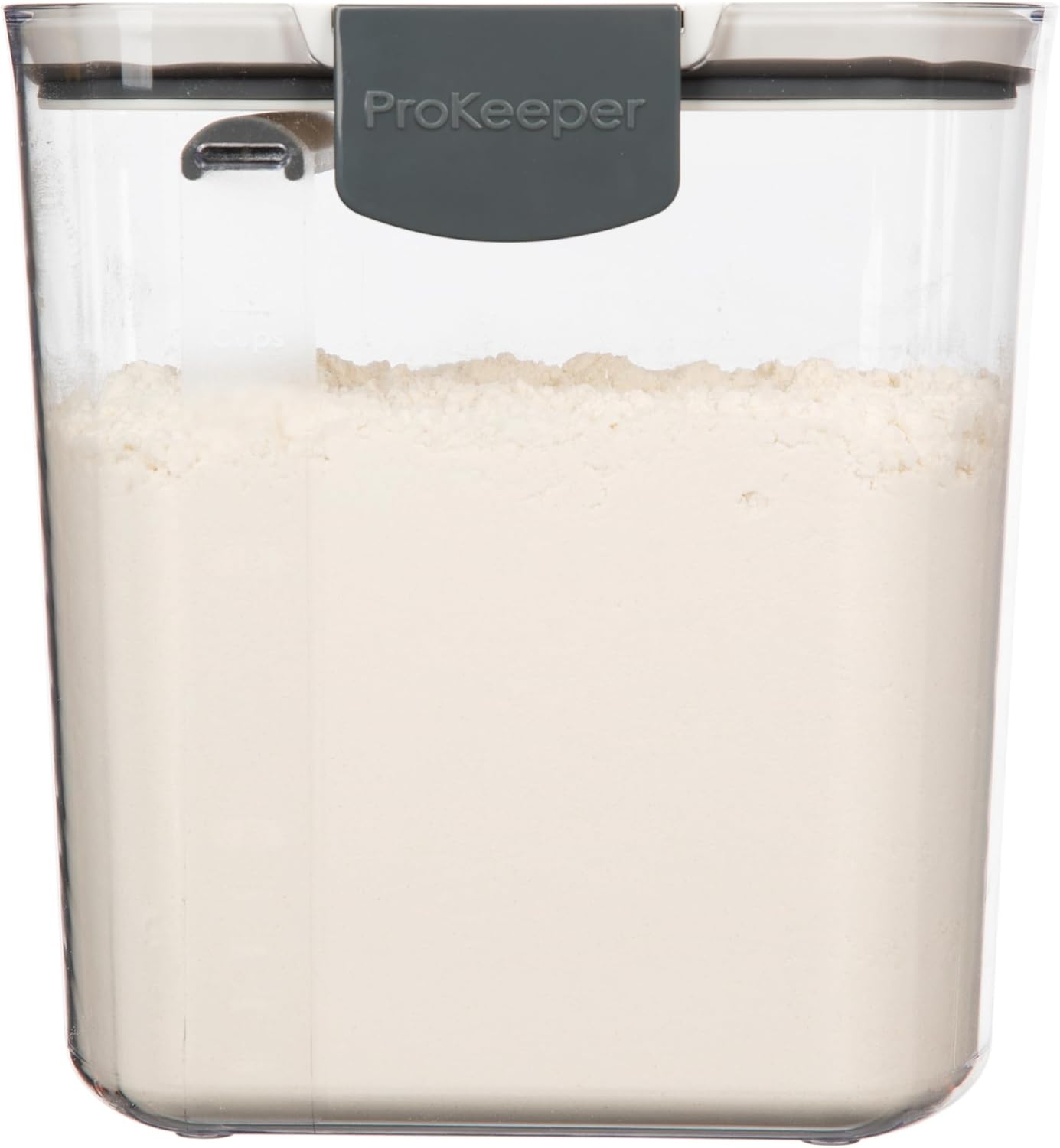 ProKeeper Flour Storage Container, 4-Quart, BPA-Free Plastic, Dishwasher Safe