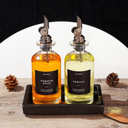Molimoli - Premium Olive Oil Dispenser Bottles for Kitchen with Pourer - Oil and Vinegar Dispenser Set, Glass Dispenser for Kitchen, Dispenser Bottle of 350ml