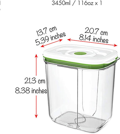 FOSA Vacuum Seal Containers (3-Pack, 34oz) – Airtight Food Storage Containers for Freshness | BPA-Free, Dishwasher Safe | Ideal for Meal Prep, Leftovers, Dry Goods (Pump Sold Separately)