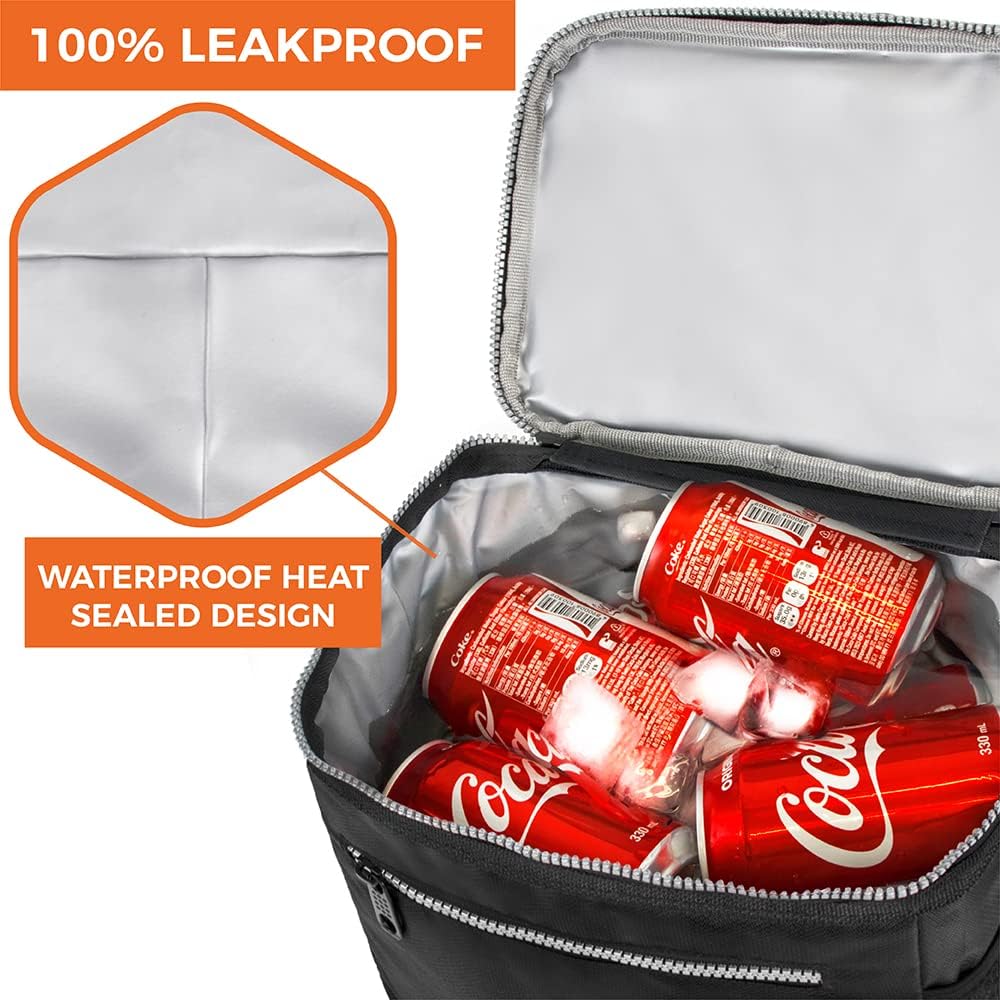 opux Insulated Lunch Box Men Women, Lunch Bag for Work School, Leakproof Soft Cooler Tote Adult, Large Lunch Pail Kids Boys Girls, Picnic Beach Food Bag with Shoulder Strap, Purple Floral