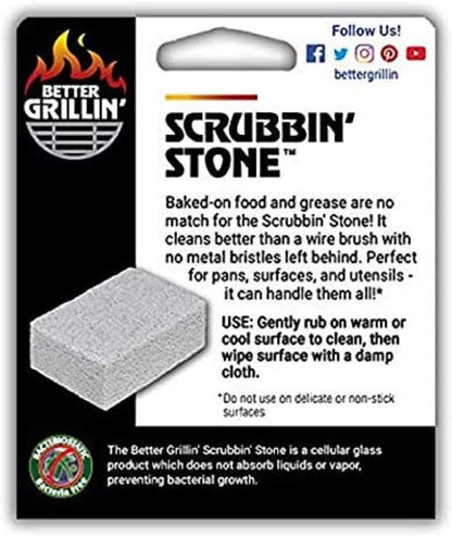 Better Grillin Scrubbin Stone Grill Cleaner-Scouring Brick/Barbecue Grill Brush/Barbecue Cleaner for BBQ, Griddle, 2pk