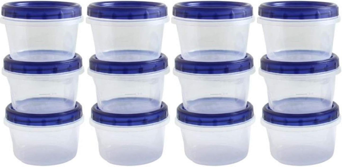 Twist Top Food Deli Containers Screw And Seal Lid 16 Oz Stackable Reusable Plastic Storage Container 12 Pack.