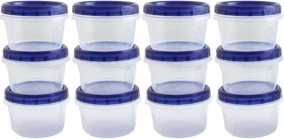 Twist Top Food Deli Containers Screw And Seal Lid 16 Oz Stackable Reusable Plastic Storage Container 12 Pack.
