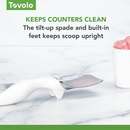 Tovolo Ice Cream Scoop Stratus Blue Dishwasher Safe Heavy Duty Ice Cream Scooper with Elevated Tilt Up Design, Heat Retaining Ice Cream Scoops with Non Slip Handle for Cookie Dough, Gelato, Sorbet