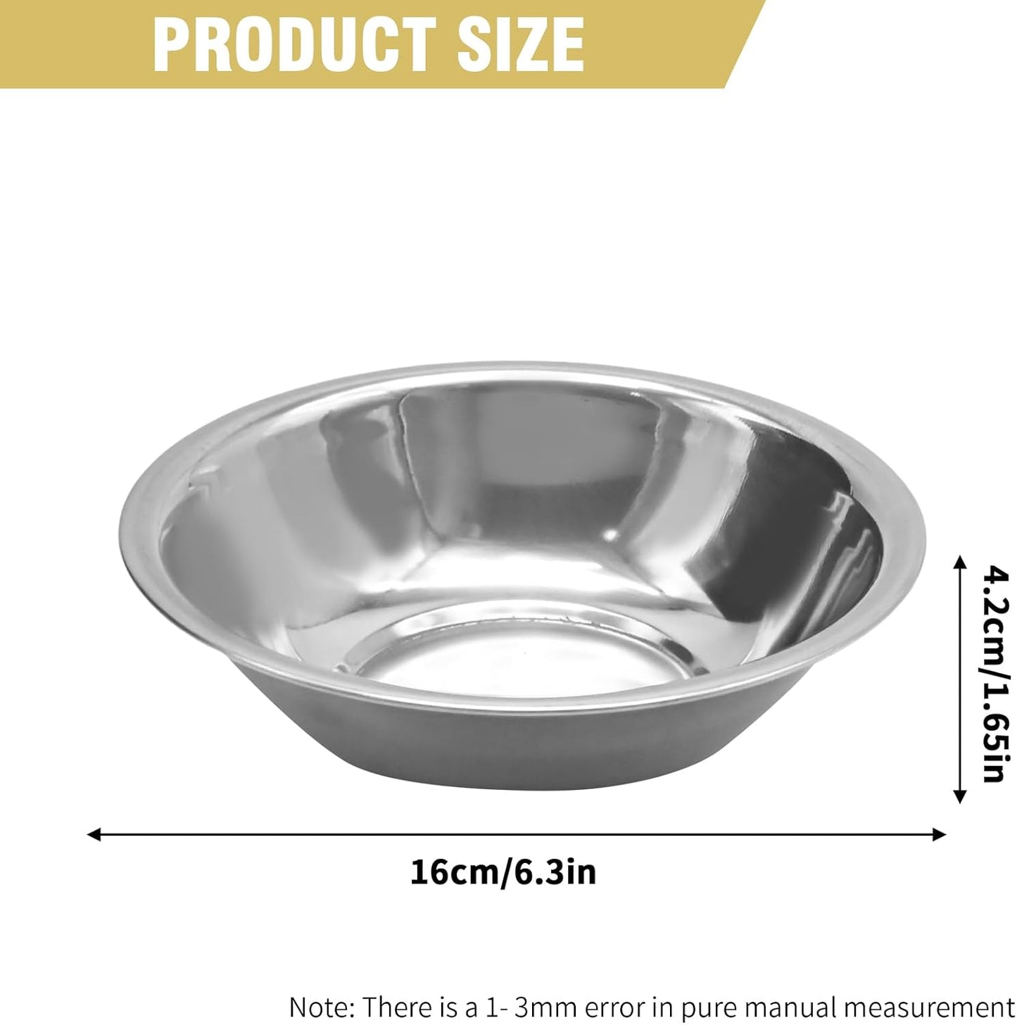 10 PCS Small Stainless Steel Bowls, 3/4 Quart Prep Bowls with Flat Base, 6 1/2 Inch Wide Metal Bowl for Kitchen Prep Cooking Baking Serving Mixing Cereal