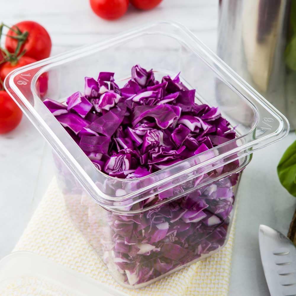Restaurantware-2.5 Inch Deep Food Pans, 1 1/6 Size Commercial Food Storage Container - Freezable, Break-Resistant, Clear Plastic Cold Pans, Dishwashable, For Kitchens, Restaurants, Or Cafeterias