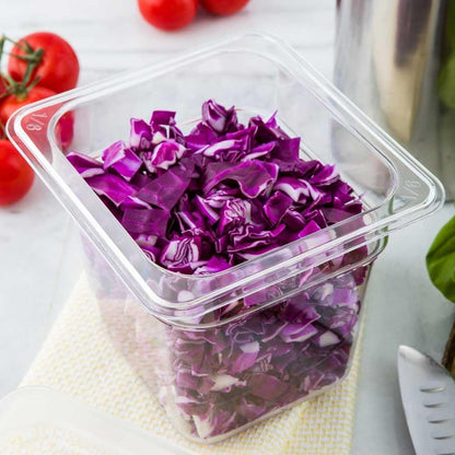 Restaurantware-2.5 Inch Deep Food Pans, 1 1/6 Size Commercial Food Storage Container - Freezable, Break-Resistant, Clear Plastic Cold Pans, Dishwashable, For Kitchens, Restaurants, Or Cafeterias