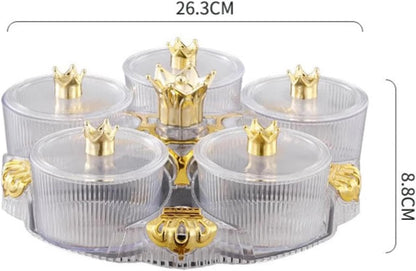 Serving Tray Rotating Snack Platter Candy and Nut Dishes Appetizer Tray for Cakes, transparent