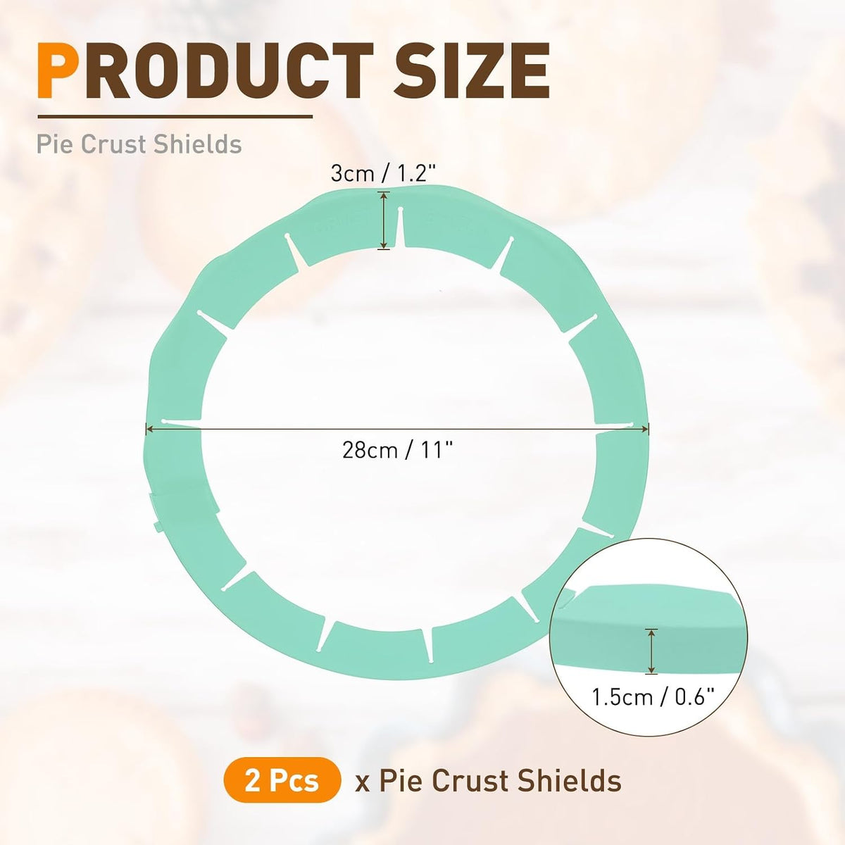 METALLIXITY Adjustable Silicone Pie Crust Shields Yellow