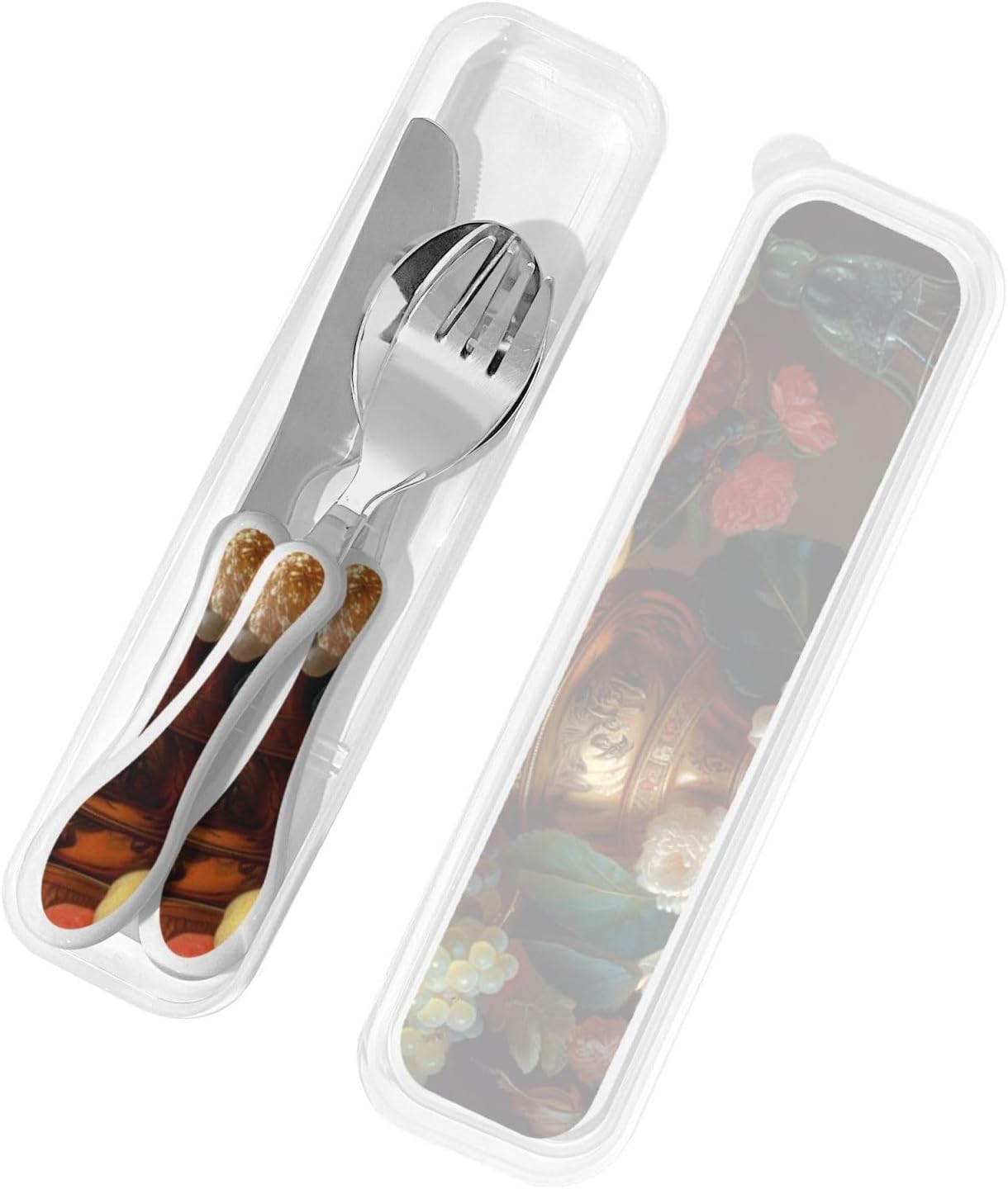 3-Piece Kids Silverware Set With Storage Case, Stainless Steel Reusable Children Safe Knife Spoon Fork Set Shih Tzu Dog Children Flatware Set For Kids Lunch Box