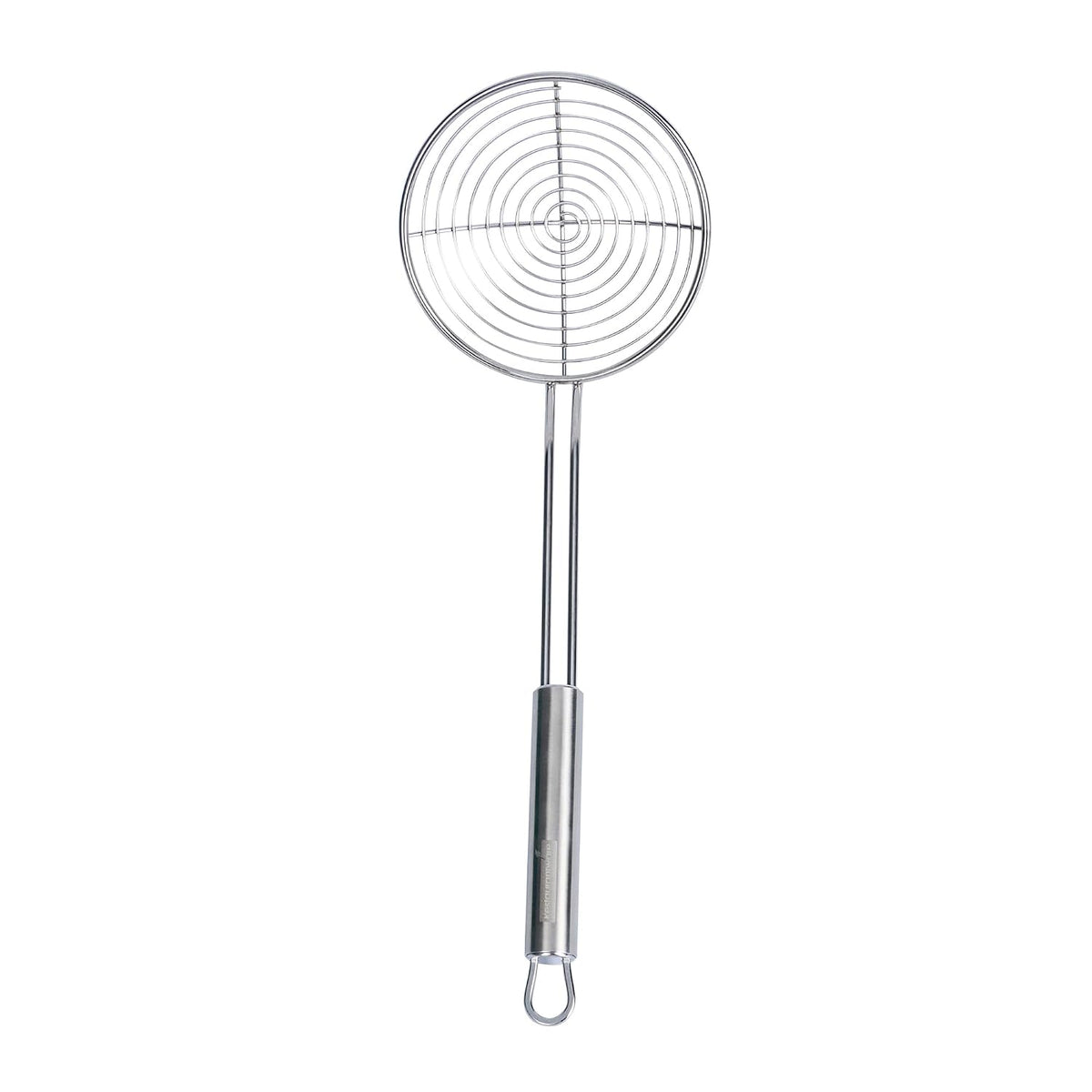 Restaurantware Stainless Steel Spider Skimmer - German Standard Wire Skimmer with Ergonomic Handle, Dishwasher Safe - Wire Strainer Pasta Spoon for Cooking & Frying