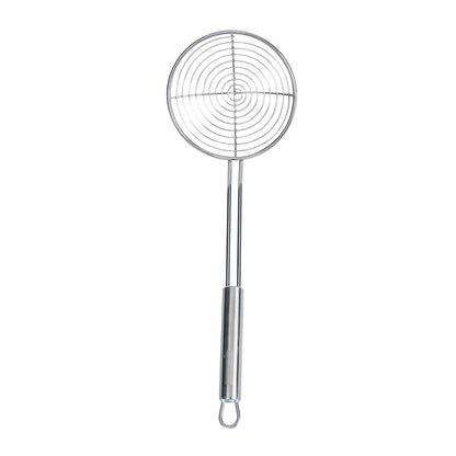 Restaurantware Stainless Steel Spider Skimmer - German Standard Wire Skimmer with Ergonomic Handle, Dishwasher Safe - Wire Strainer Pasta Spoon for Cooking & Frying