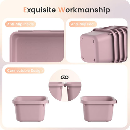 A-LuGei 【Military Grade】 Drawer Organizer,【𝟱𝗦𝗶𝘇𝗲】 Makeup organizer,【Holds 177 Items】 Bathroom Organizers and Storage,Organization and Storage,Desk Drawer Organizer for Vanity【Clear】