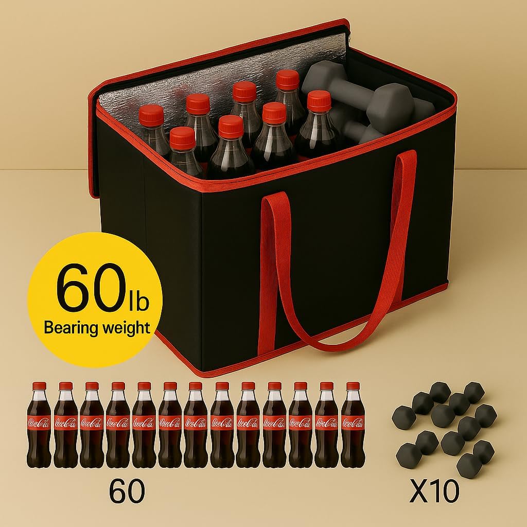 musbus Extra large XXXL Insulated Food Delivery Bag Cooler Bags Keep Food Warm Catering Therma Catering Bag for doordash 22x14x13 Cooler Bags Therma Shopper hot warming RED Pizza BLACK