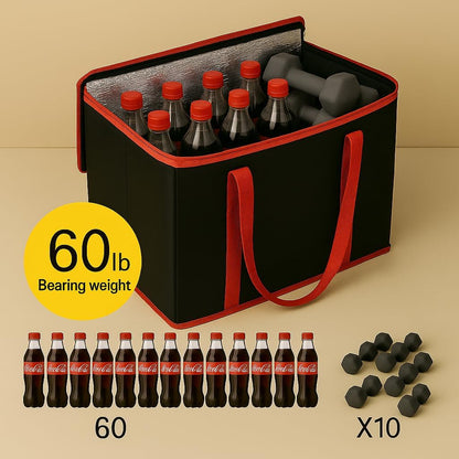 musbus Extra large XXXL Insulated Food Delivery Bag Cooler Bags Keep Food Warm Catering Therma Catering Bag for doordash 22x14x13 Cooler Bags Therma Shopper hot warming RED Pizza BLACK