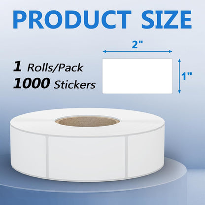 1000 Pcs 1"x2" Blank Removable Freezer Labels for Food Containers, Risepekt Waterproof Food Storage Labels for Containers, Oil Resistant No-Residue Left for Kitchen Restaurants Grocery Stores Markets