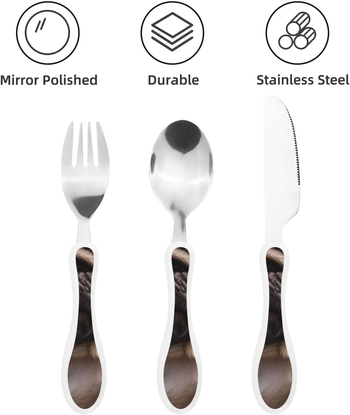 3-Piece Kids Silverware Set With Storage Case, Stainless Steel Reusable Children Safe Knife Spoon Fork Set Blue Active Girl Running Sunset Children Flatware Set For Kids Lunch Box - Colors A