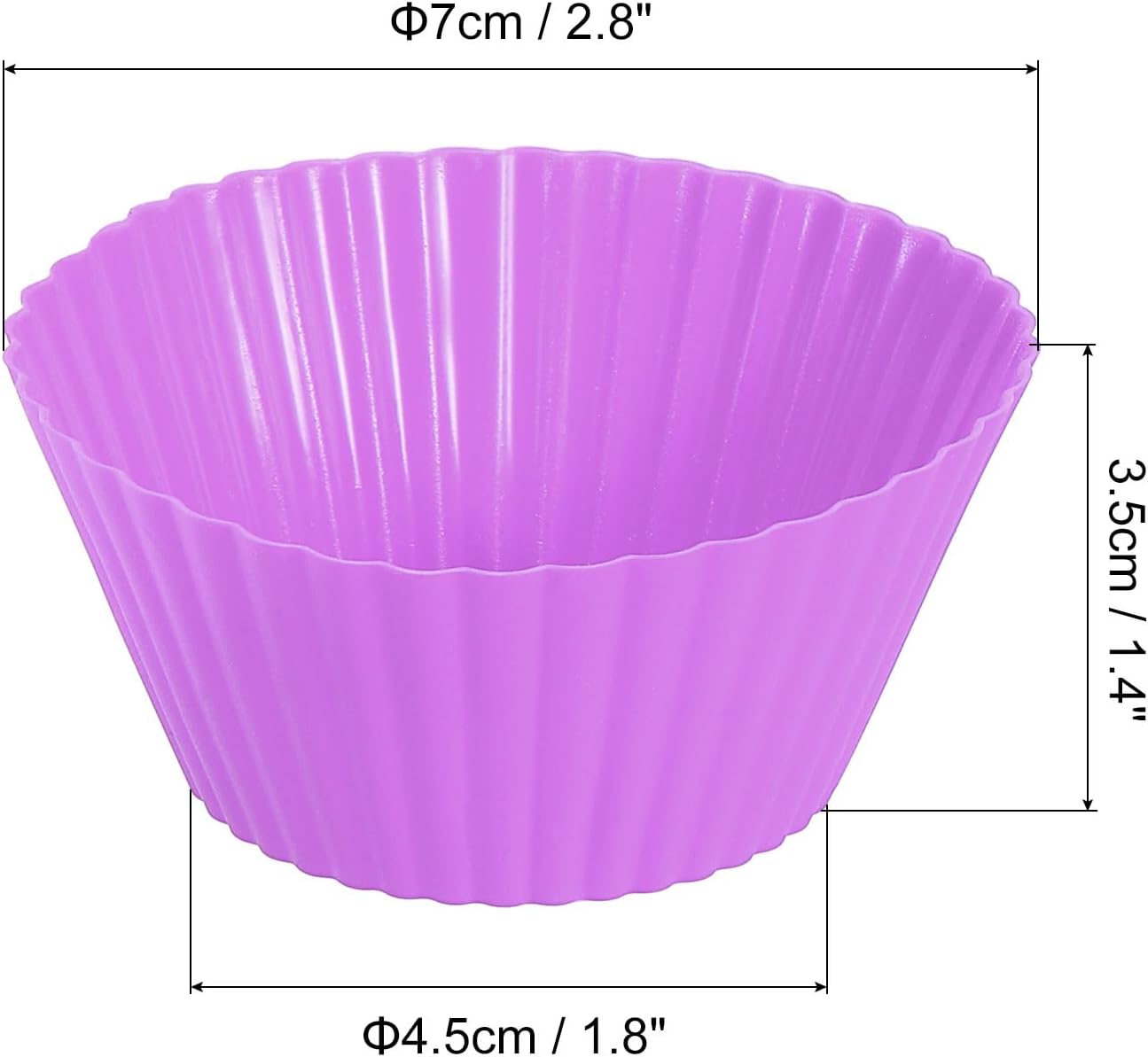 uxcell 18Pcs Silicone Cupcake Liners, Non-Stick Baking Cups, for Cooking Eggs, Baking Muffins and Make a Cake(Pink)