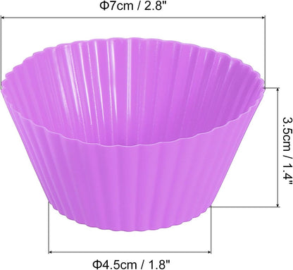 uxcell 18Pcs Silicone Cupcake Liners, Non-Stick Baking Cups, for Cooking Eggs, Baking Muffins and Make a Cake(Pink)