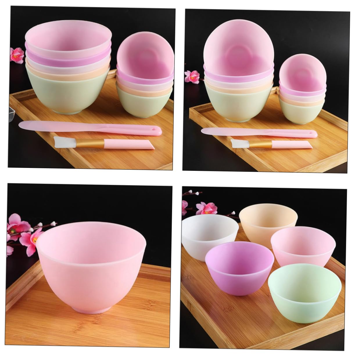 Baluue 6pcs Silicone Bowl for Clay Mask Mask Mixing Bowl Set Safe Easy to Use for Facial Diy