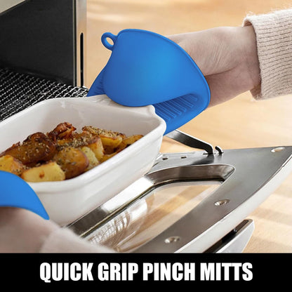 RORECAY Silicone Oven Mitts and Pot Holders Sets, Gloves for Kitchen, Beige