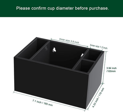 Double Cup Holder with Marker Slot, Party Cup Dispenser Acrylic Cup Organizer Mark Your Cup and Drink Up Caddy Modern Bar Counter Decor, Clear
