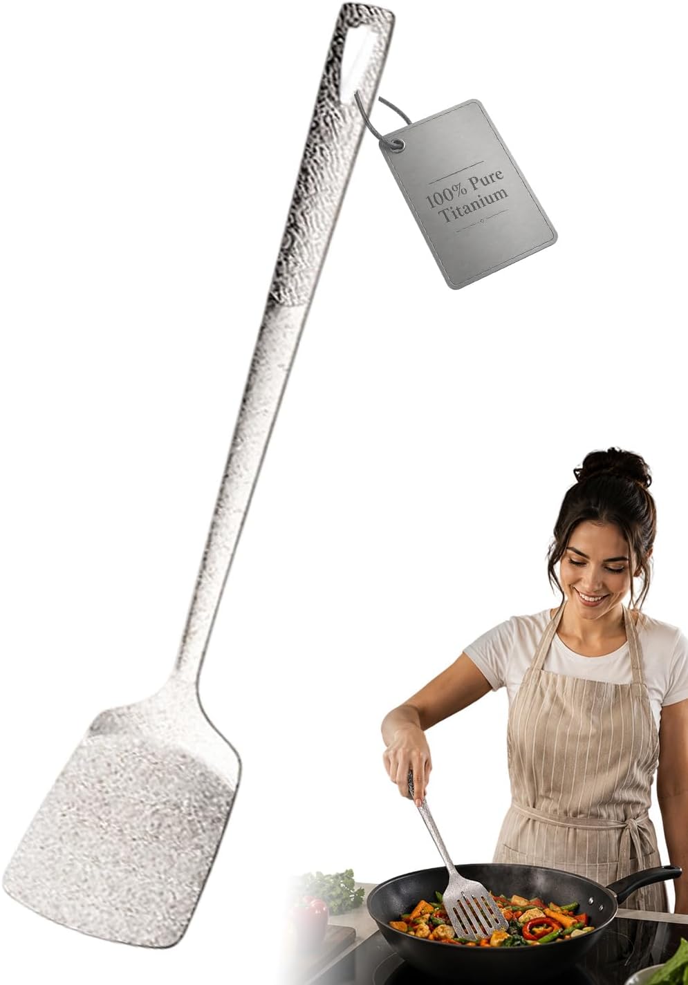 100% Pure Titanium Cooking Utensil & Spatula Set，3PCS