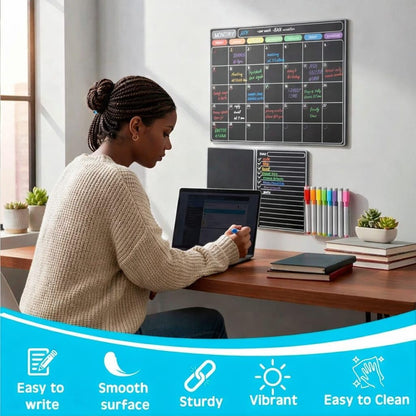 3 Pack Dry Erase Magnetic Calendar for Refrigerator - Monthly & Weekly & Daily Planner Magnet Board for Fridge Wall - Shopping, Meal/Menu, to Do List, Family Schedule Planning Board, Magnetic Planner
